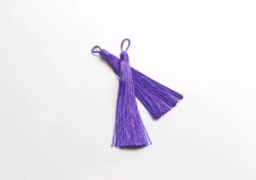 Imagen de Borlas de hilo de seda de 12cms en paquete de 5 unidades color Morado