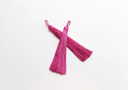 Imagen de Borlas de hilo de seda de 12cms en paquete de 5 unidades color Fucsia
