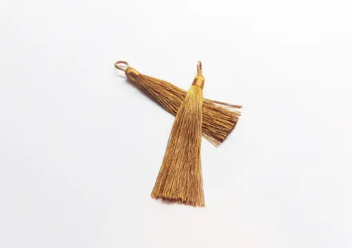 Imagen de Borlas de hilo de seda de 12cms en paquete de 5 unidades color Dorado