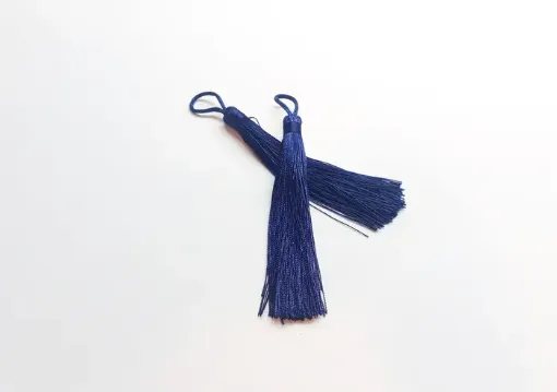 Imagen de Borlas de hilo de seda de 12cms en paquete de 5 unidades color Azul Marino