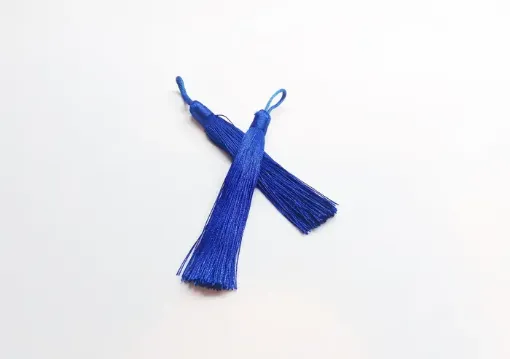 Imagen de Borlas de hilo de seda de 12cms en paquete de 5 unidades color Azul