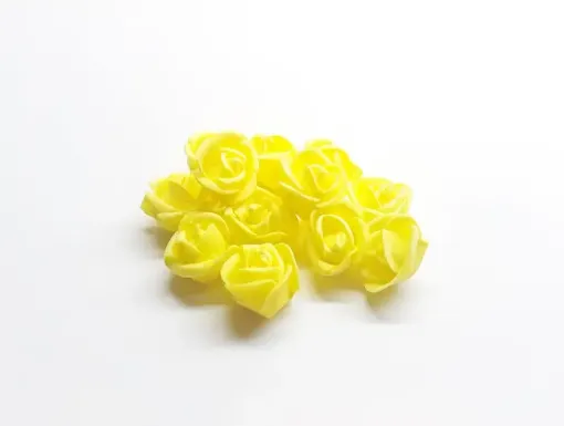 Imagen de Rosa foam de goma eva de 3cms  paquete de 10 unidades color Amarillo