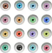 Imagen de Ojos realistas de vidrio humanos de 15mms para munecos taxidermia x10 unidades colores surtidos