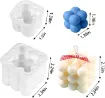 Imagen de Set de 2 Moldes de silicona para velas yjabones modelo cubo 3D panal burbujas Set de 2 medidas diferentes