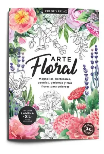 Imagen de Libro para pintar coleccion Color y Relax 32 paginas tapa Arte Floral