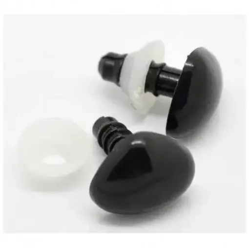 Imagen de Nariz de seguridad Lisa de plastico para animales color negro de 15x18mms en paquete de 50 unidades