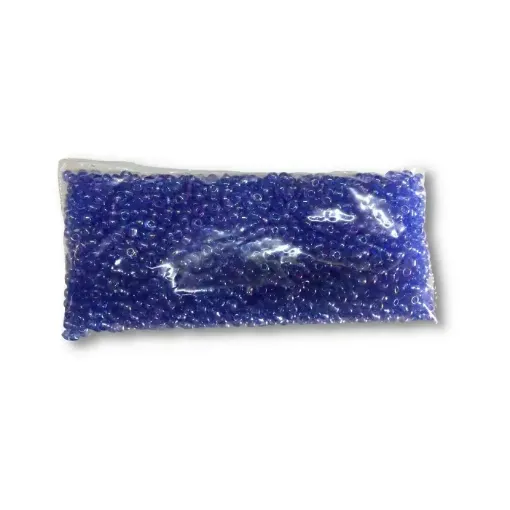 Imagen de Mostacillas chicas 2x1.5mms en paquete de 50grs color Azul cristal