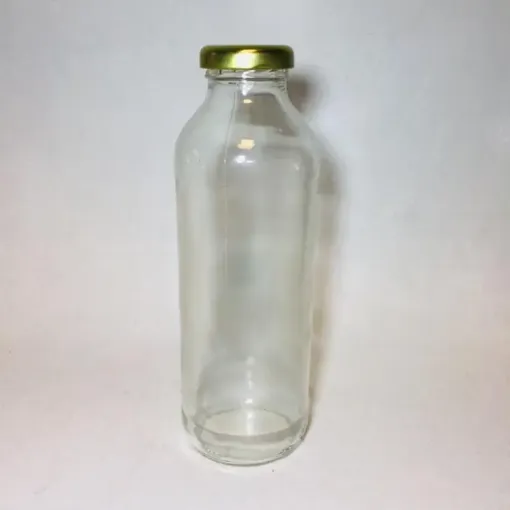 Imagen de Botella de vidrio de jugo de 500ml. de 6.5x20cms con tapa metalica