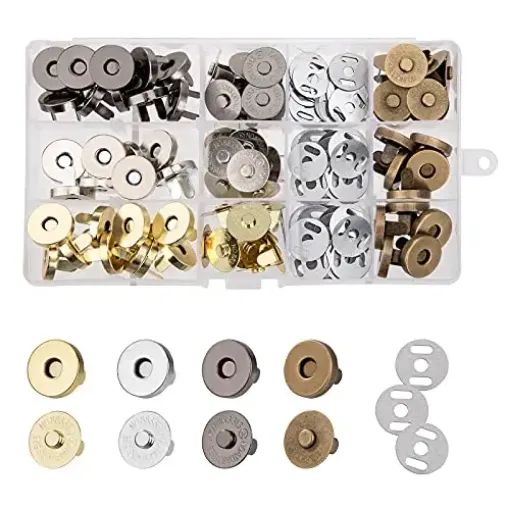 Imagen de Botones de metal magneticos de 14mms x5 unidades color Oro