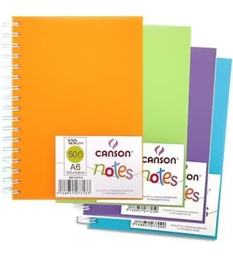 Imagen de Cuaderno para Sketch bocetos "CANSON" Notes x120grs A5 x50 hojas Tapa color Naranja