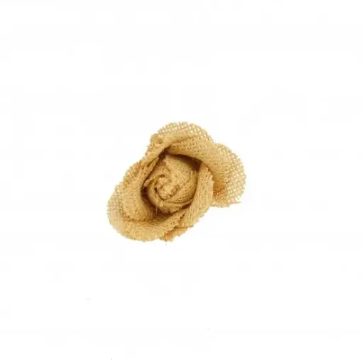 Imagen de Flor de arpillera yute de 10cms natural