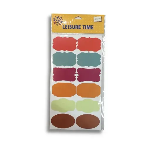 Imagen de Etiquetas autoadhesivas de colores de 6x3.5cms plancha con 24 unidades MG4170-2 color Multicolor