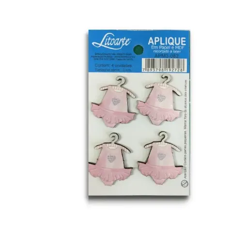 Imagen de Calado laminado infantil de 3cms x4 unidades cod.APM3-082 perchitas rosadas
