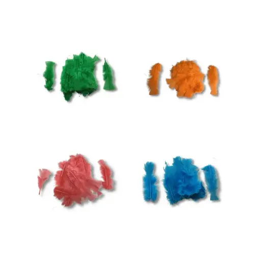 Imagen de Plumas de pavo de 7 a 17cms en paquete de 5grs x30 unidades aprox Colores a eleccion