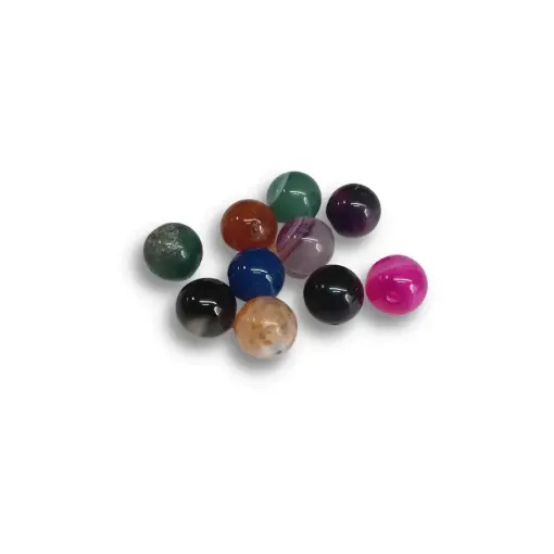 Imagen de Cuentas de vidrio redondas de 8mms de colores x10 unidades multicolor