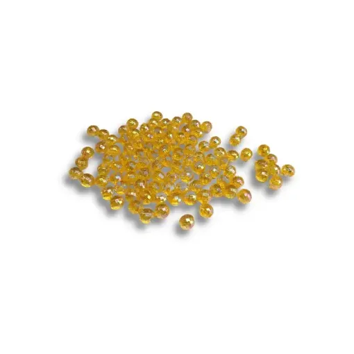 Imagen de Cuentas de acrilico facetado de 6mms iridiscente 7265 color amarillo