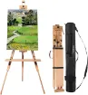Imagen de Caballete atril de campo tripode portable de madera de Haya "MEEDEN" W07E 80x87x130-189cms con funda 
