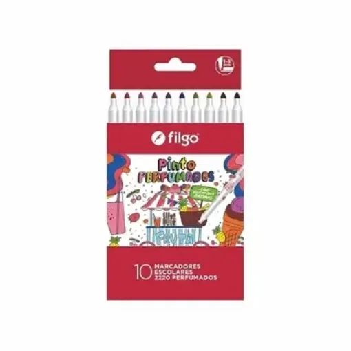 Imagen de Set de 10 marcadores FILGO lavables Pinto 2220 de punta media de 2.5mm colores Perfumados