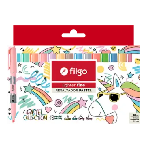Imagen de Set de 18 resaltadores FILGO Lighter Fine Marker x18 colores Pastel