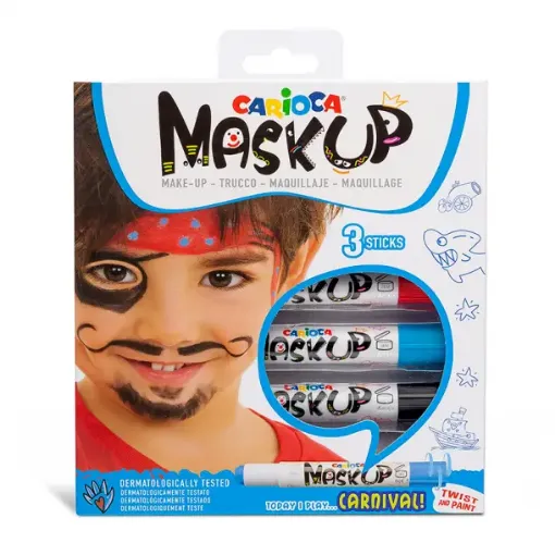 Imagen de Pintura para rostro en barra "CARIOCA" Mask Up set de 3 colores linea Carnival