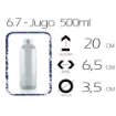 botella vidrio jugo 500ml 6 5x20cms tapa metalica 1