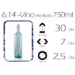 botella vidrio vino incolora x750ml 7x30cms corcho sintetico hongo integral 1