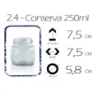 frasco vidrio conserva 250ml 7 5 7 5cms sin tapa 1