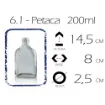 botella vidrio petaca 8 14 5cms tapon corcho conico sintetico 1
