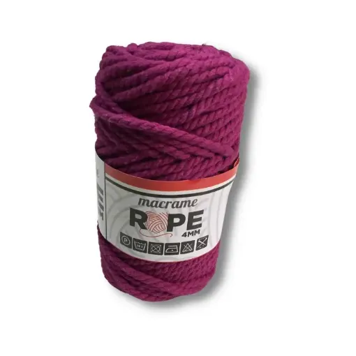 cordon trenzado para macrame 4mms bead yarn madeja 250gr 50mts aprox color bordeaux 0