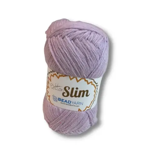 hilo algodon cotton slim beadyarn 100grs 170mts color lila bebe 0