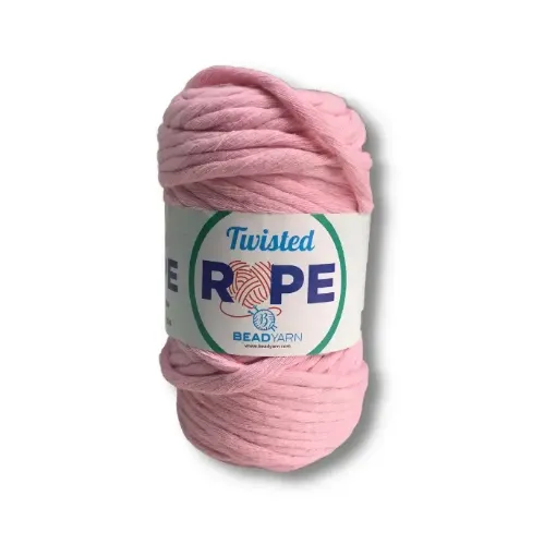 cordon grueso para macrame twisted rope bead yarn madeja 250grs 70mts aprox color rosado claro 0