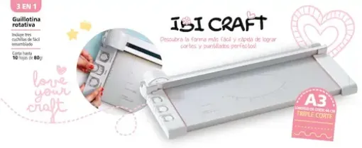 cizalla rotativa ibi craft 3 cortes capacidad del corte 6 hojas 80grs a3 ideal scrapbooking 0