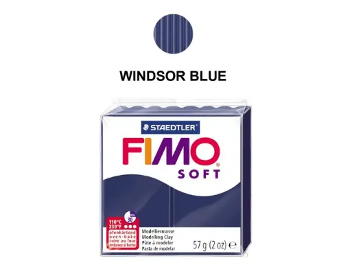 La Casa del Artesano-Arcilla polimerica pasta de modelar FIMO Soft *57grs  color 35 Windsor Blue Azul Oscuro