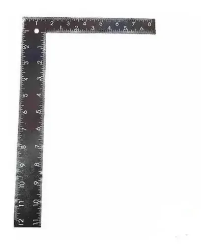 ecuadra regla metalica negra para dibujo carpinteria lh 759 20x30cms 0
