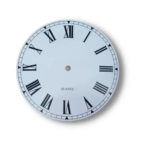 cuadrante metalico para reloj 20cms modelo blanco numeros romanos 0