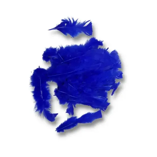 plumas pavo 7 17cms paquete 2grs x120 unidades aprox color azul 0