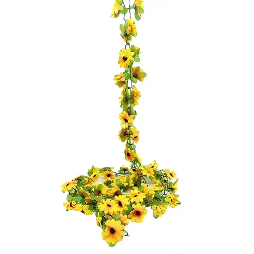 guia flores artificiales girasoles hojas 390cms 0