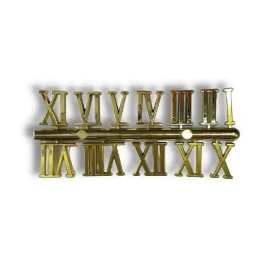 numeros romanos plastico para reloj color dorado 22mms 0