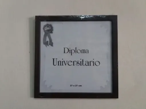 marco para diploma universitario 27x27 varilla 115 con paspartout color marron 0