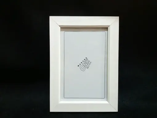 marco moldura 2cms chata nro 115 patinada blanca 10x15cms con vidrio 0