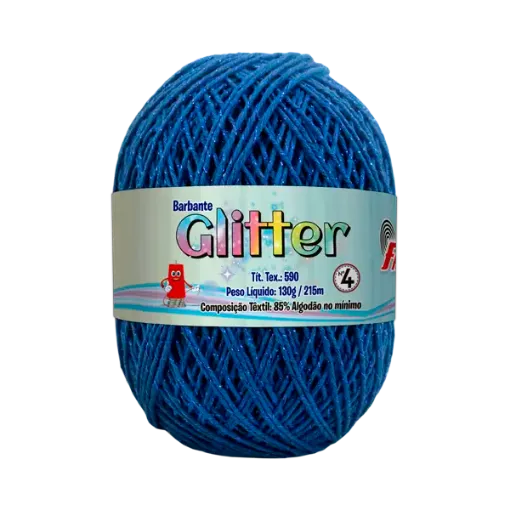 hilo algodon barbante glitter fial no 4 tex590 ovillo 130grs 215mts color 5959 azul royal 0