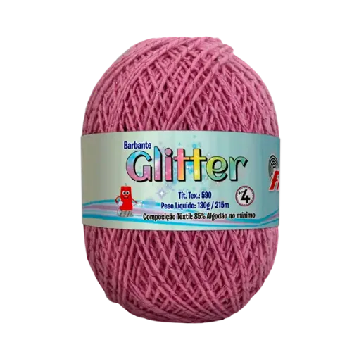 hilo algodon barbante glitter fial no 4 tex590 ovillo 130grs 215mts color 7181 rosa pink 0