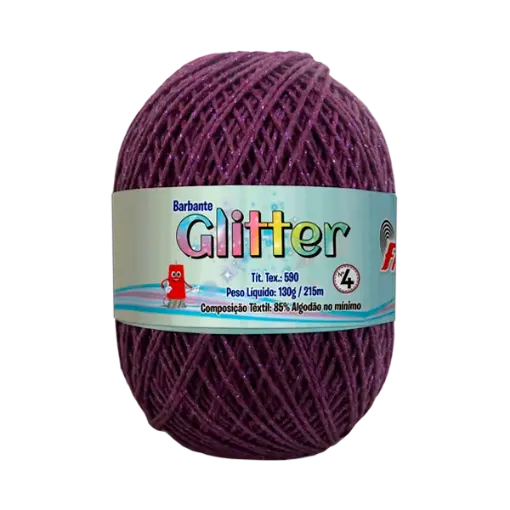 hilo algodon barbante glitter fial no 4 tex590 ovillo 130grs 215mts color 8286 remolacha violeta 0