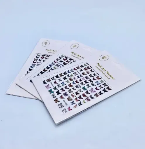sticker adhesivo nail art 16x9cms colores modelo butterfly z d3853 0