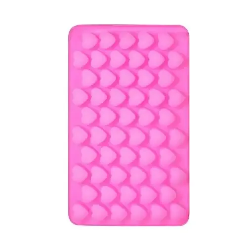 molde silicona rosado 11x18cms motivo corazones mini x55 0