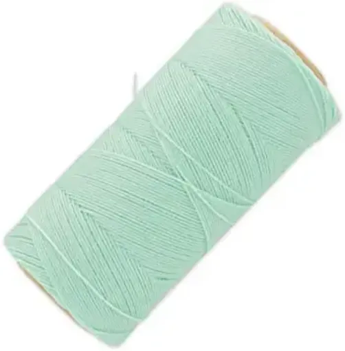 hilo polyester cordon encerado fino linhasita 100grs 150mts color verde menta 230 0