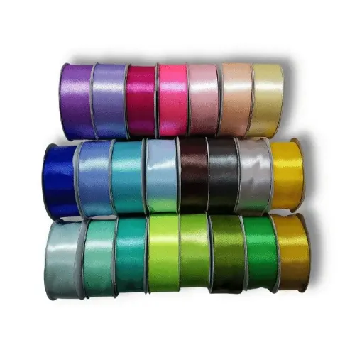 cinta raso doble faz satinada no 9 40mms por 10mts variedad colores 0