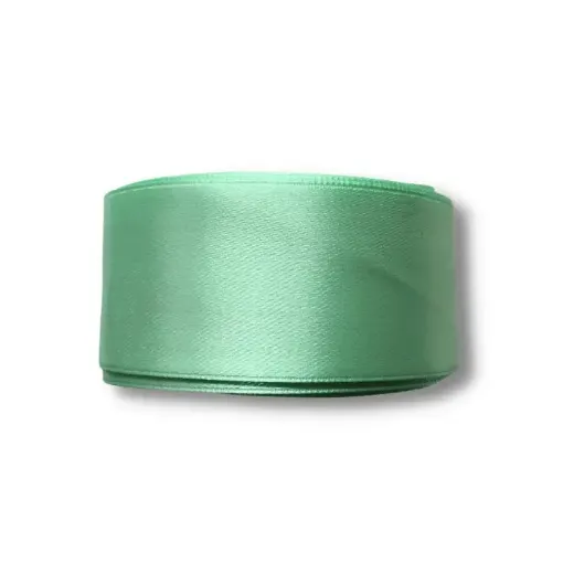 cinta raso doble faz satinada no 9 40mms por 5mts color 8322 verde claro 0