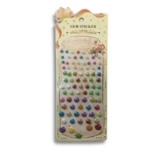 sticker piedras autoadhesivas gem sticker rb 13341 forma media perla multicolor 0