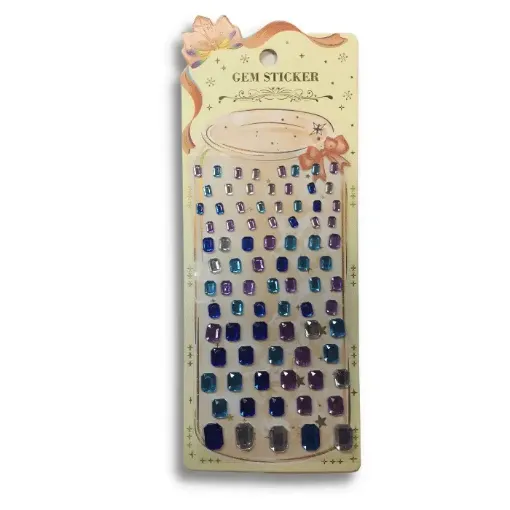 sticker piedras autoadhesivas gem sticker rb 13341 forma rectangulo azules 0